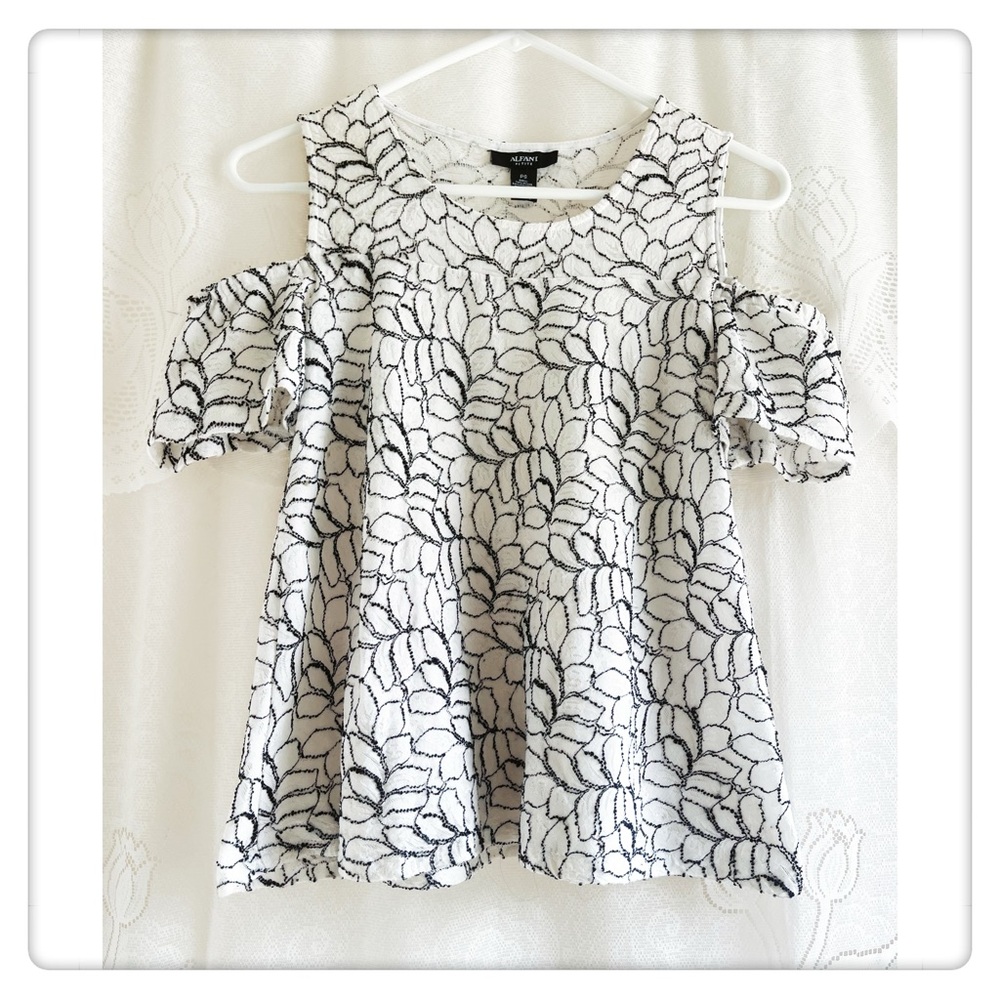 Embroidered Cold-Shoulder Blouse